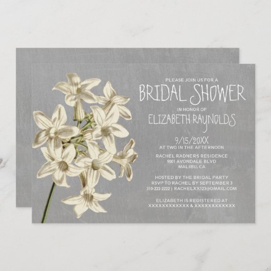 Stephanotis Bridal Shower Invitations Kaart (Voorkant / Achterkant)