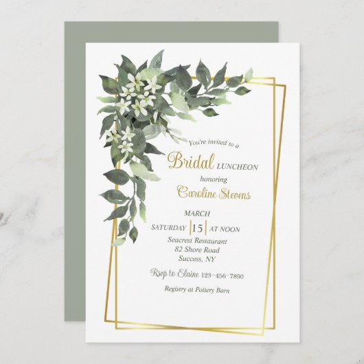 Stephanotis Cascade Uitnodiging (Voorkant / Achterkant)