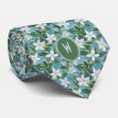 Stephanotis op Blauwe Bloemen Stropdas (Opgerold)