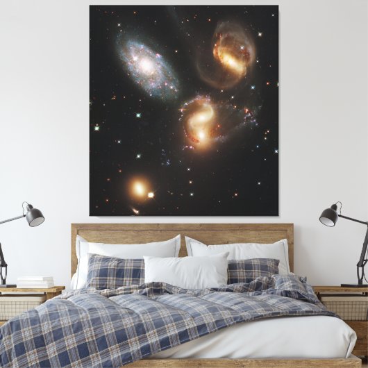 Stephan's kwintet: een galactisch wrak canvas afdruk (Insitu (Slaapkamer))