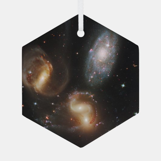 Stephan's kwintet: een galactisch wrak glas ornament (Achterkant)