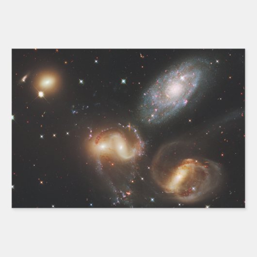 Stephan's kwintet: een galactisch wrak inpakpapier vel (Voorkant 3)