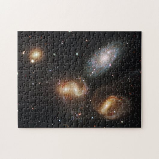 Stephan's kwintet: een galactisch wrak legpuzzel (Horizontaal)