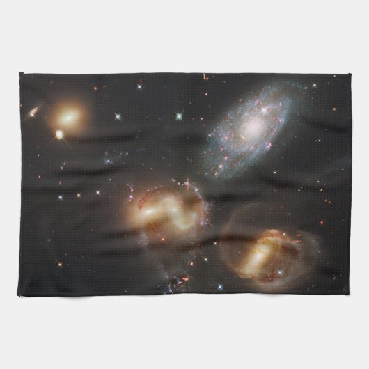 Stephan's kwintet: een galactisch wrak theedoek (Horizontaal)