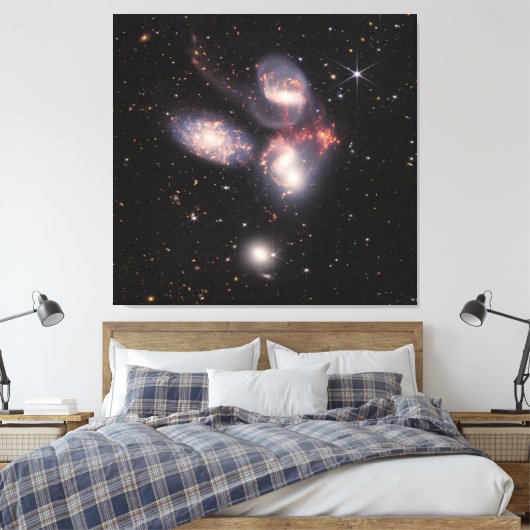 Stephan's Quintet 5 Galaxies Deep Field James Webb Canvas Afdruk (Insitu (Slaapkamer))