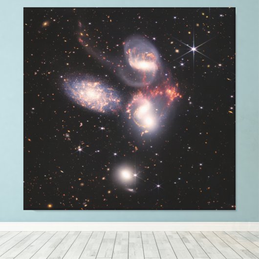 Stephan's Quintet 5 Galaxies Deep Field James Webb Canvas Afdruk (Insitu (Houten vloer))