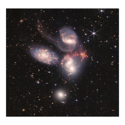 Stephan's Quintet 5 Galaxies Deep Field James Webb Foto Afdruk (Voorkant)