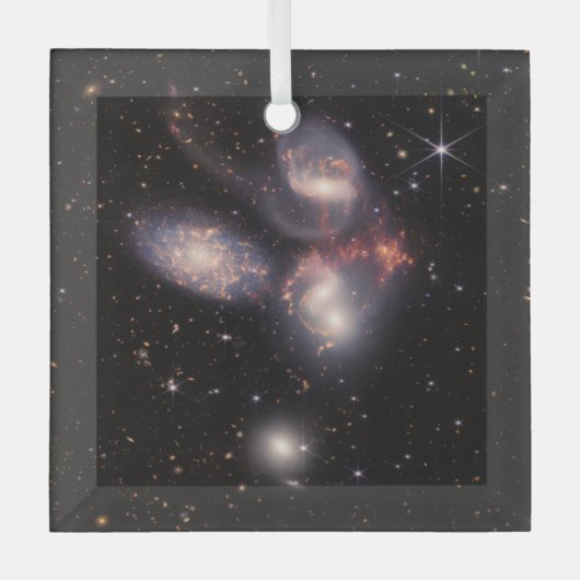 Stephan's Quintet 5 Galaxies Deep Field James Webb Glas Ornament (Voorkant)