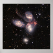 Stephan's Quintet 5 Galaxies Deep Field James Webb Poster (Voorkant)