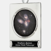 Stephan's Quintet 5 Galaxies Deep Field James Webb Verzilverd Banner Ornament (Links)