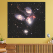 Stephan's Quintet 5 sterrenstelsels diep veld Jame Canvas Afdruk (Insitu (Woonkamer))