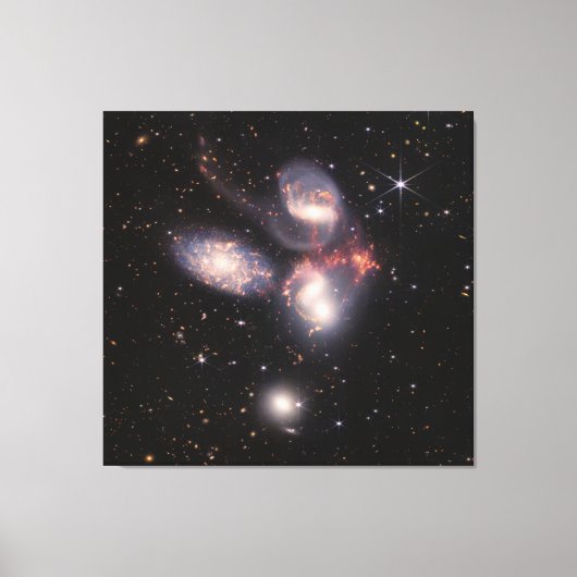 Stephan's Quintet 5 sterrenstelsels diep veld Jame Canvas Afdruk (Voorkant)
