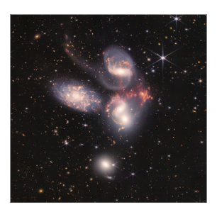 Stephan's Quintet 5 sterrenstelsels diep veld Jame Foto Afdruk