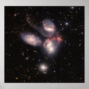 Stephan's Quintet 5 sterrenstelsels diep veld Jame Poster