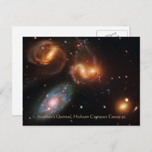Stephans Quintet deep space star-sterrensterrenste Briefkaart (Voorkant / Achterkant)