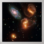 Stephans Quintet deep space star-sterrensterrenste Poster (Voorkant)