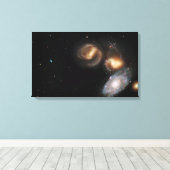 Stephan's Quintet Galaxies Canvas Afdruk (Insitu (Houten vloer))