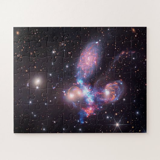 Stephan's Quintet Galaxies | Hubble & JWST Legpuzzel (Horizontaal)