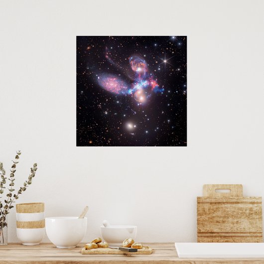 Stephan's Quintet Galaxies | Hubble & JWST Poster (Keuken)