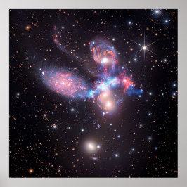 Stephan's Quintet Galaxies | Hubble & JWST Poster