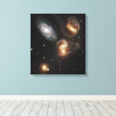 Stephan's Quintet Galaxies (Hubble Telescope) Canvas Afdruk (Insitu (Houten vloer))