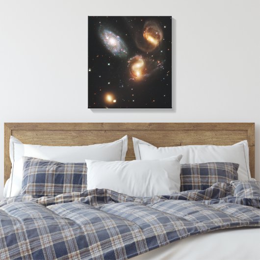 Stephan's Quintet Galaxies (Hubble Telescope) Canvas Afdruk (Insitu (Slaapkamer))