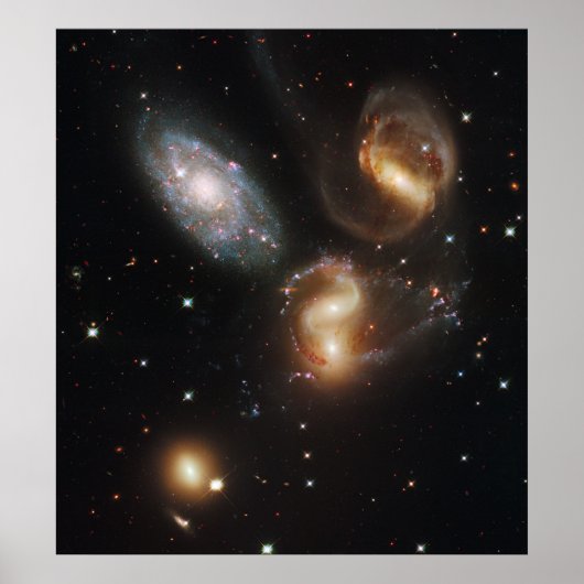 Stephan's Quintet Galaxies (Hubble Telescope) Poster (Voorkant)