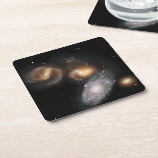 Stephan's Quintet Galaxies Kartonnen Onderzetters (Schuin)