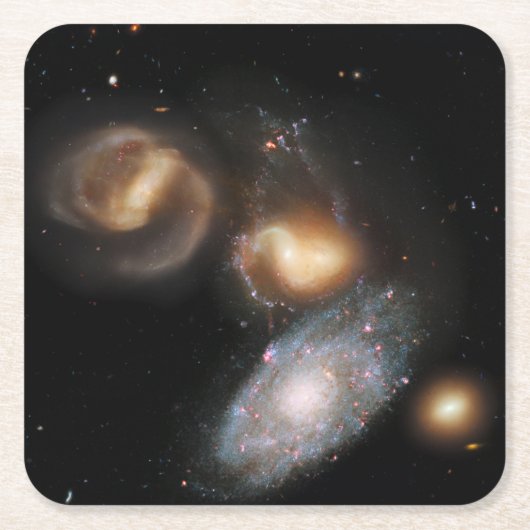 Stephan's Quintet Galaxies Kartonnen Onderzetters (Voorkant)