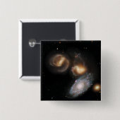 Stephan's Quintet Galaxies Vierkante Button 5,1 Cm (Voorkant /achterkant)