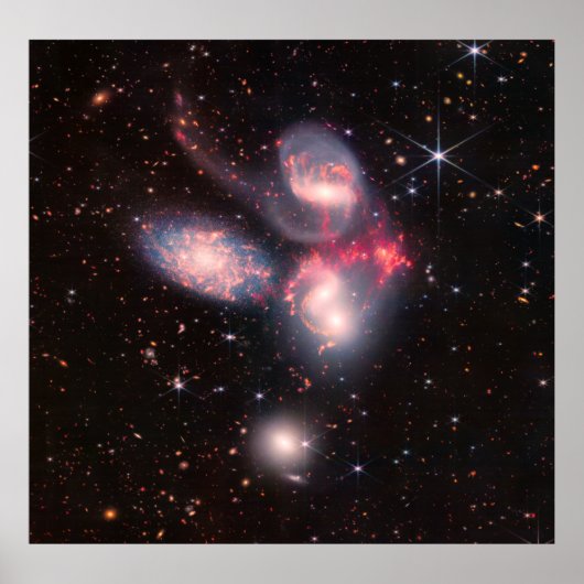 Stephan's Quintet James Webb NASA Full Size Poster (Voorkant)