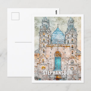 Stephansdom Vienna Oostenrijk Travel Place Waterve Briefkaart