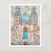 Stephansdom Vienna Oostenrijk Travel Place Waterve Briefkaart (Voorkant)