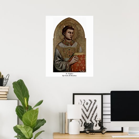 Stephen by Giotto di Bondone Poster (Thuiskantoor)