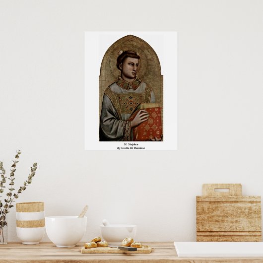 Stephen by Giotto di Bondone Poster (Keuken)