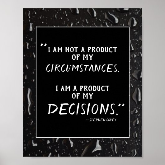 Stephen Covey Motivatie Citaat zwart-wit Poster (Voorkant)