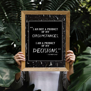 Stephen Covey Motivatie Citaat zwart-wit Poster