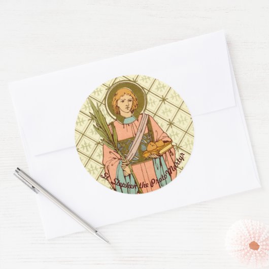 Stephen de Proto-Martyr (RLS 17) Ronde Sticker (Envelop)