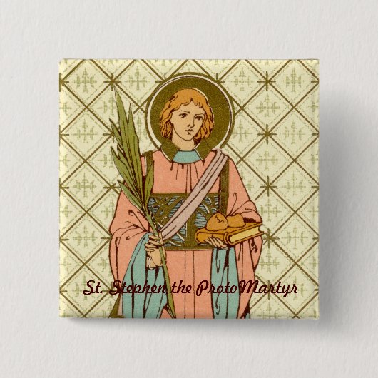 Stephen de Proto-Martyr (RLS 17) Vierkante Button 5,1 Cm (Voorkant)