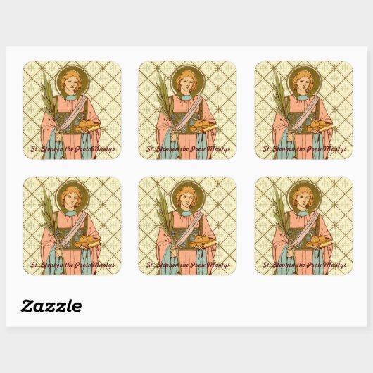 Stephen de Proto-Martyr (RLS 17) Vierkante Sticker (Vel)