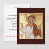 Stephen de Protomartyr Prayer-kaart Briefkaart (Voorkant / Achterkant)