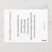 Stephen de Protomartyr Prayer-kaart Briefkaart (Achterkant)