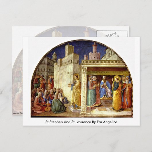 Stephen en St.Lawrence van Fra Angelico Briefkaart (Voorkant / Achterkant)