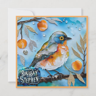 STEPHEN ~ Gelukkige verjaardag ~ Vogel in fruitboo
