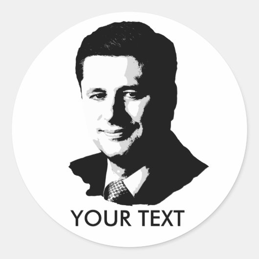 Stephen Harper Ronde Sticker (Voorkant)