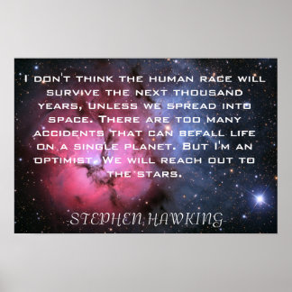 Stephen Hawking citaat Ruimteposter Poster