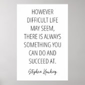 Stephen Hawking Inspirerend Quote Poster (Voorkant)
