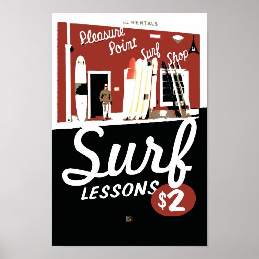 Stephen Hosmer's Surf Lessons Poster (Voorkant)