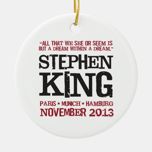 Stephen King's Euro Tour Keramisch Ornament (Voorkant)