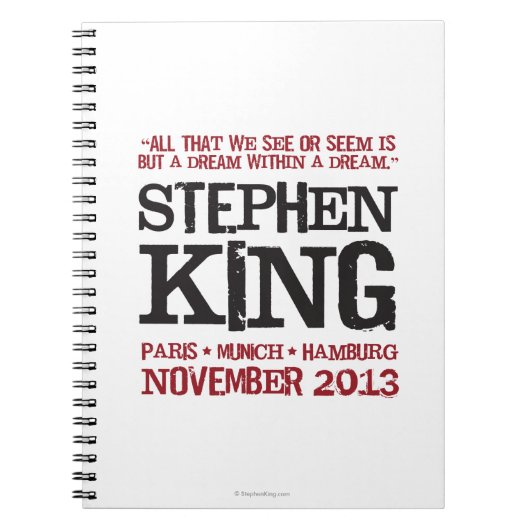 Stephen King's Euro Tour Notitieboek (Voorkant)